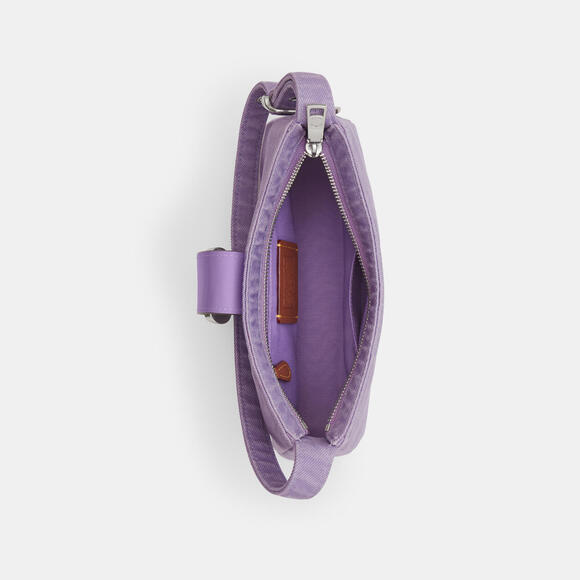 Coach Eliza Purple Denim/ Leather Shoulder Bag NWT - Picture 5 of 8